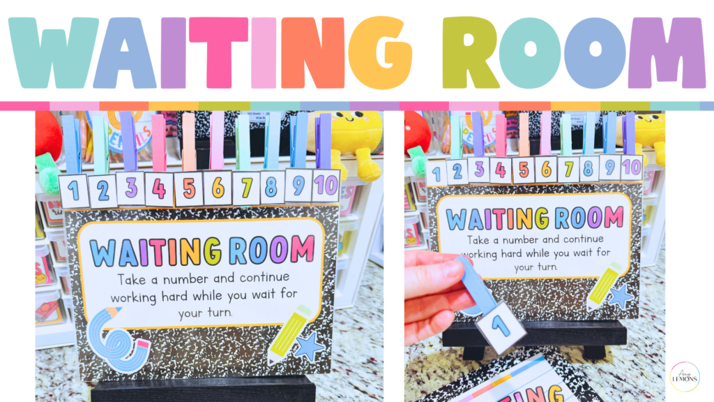 numbered clothespin waiting room chart