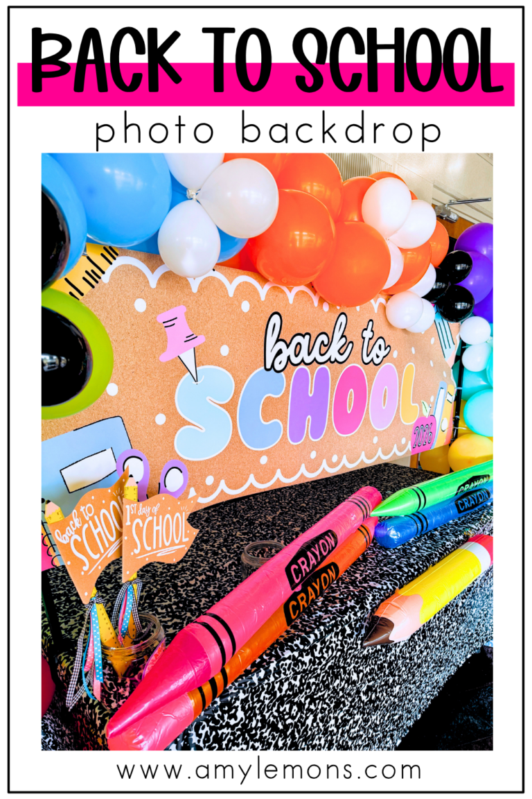 Back to school photo backdrop with free welcome banner