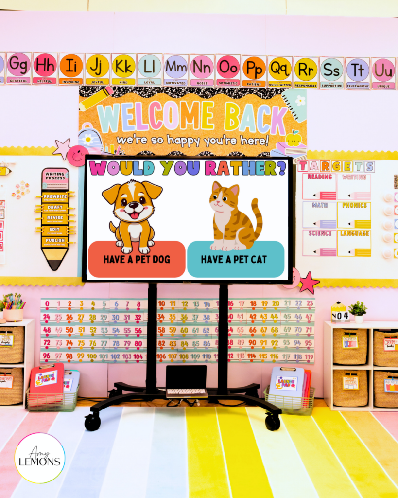 Would you rather board with cat and dog for turn and talk practice