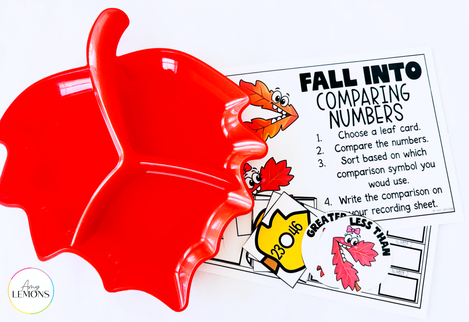 Math Craft Comparing Numbers FREE Fall Comparing Numbers Activity | Greater Than Less Than Center