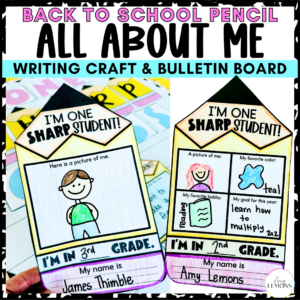Home 19 All About Me Pencil Craft | Back to School Writing Activity & One Sharp Class Bulletin Board