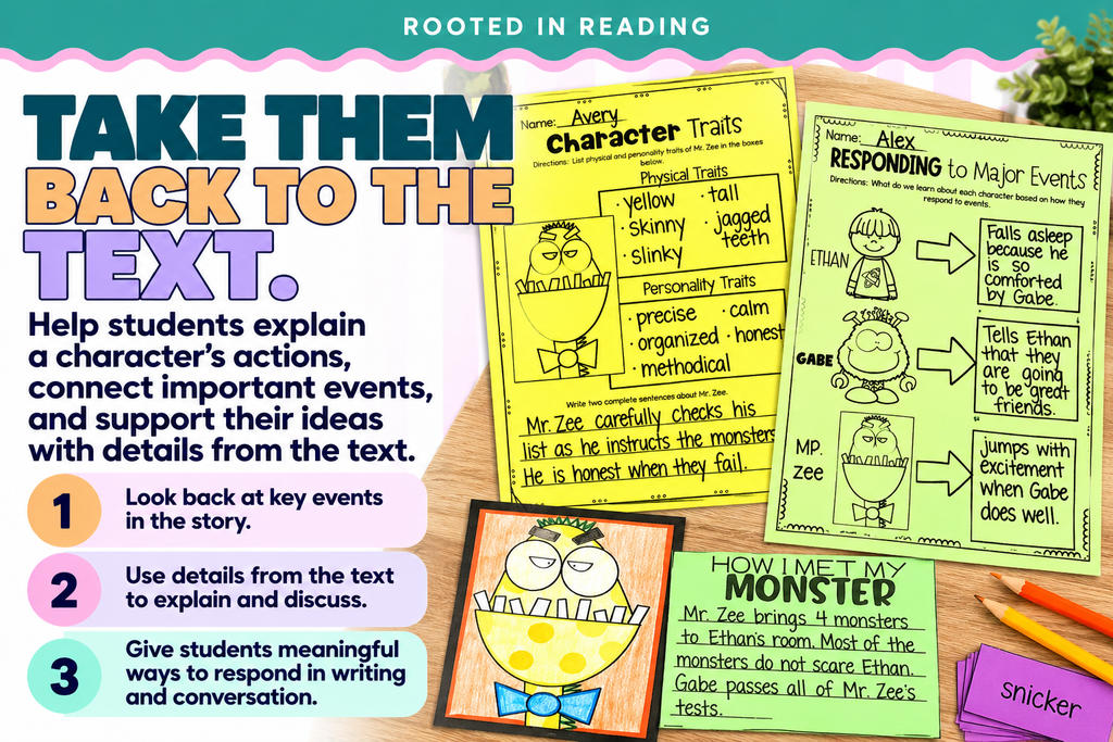 How I Met My Monster character traits, major events, and retelling response pages